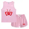 Chal de Verano 2022 para Niños Pantalones Cortos Calientes Camiseta Básica Casual Coreana Sudadera sin Mangas Absorbente de Sudor Color Caramelo para Niños