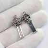 Colgante de León Nafu de la Suerte de Aleación Retro Plata Xizang DIY Campana de Gato de la Suerte Dios de la Riqueza Cadena para Teléfono Móvil Pulsera Colgante