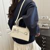 Bolsa Texturizada com Laço para Mulheres 2025 Primavera e Verão Novo Estilo Bolsa Transversal de Ombro Feminina Estilo Estrangeiro Pequena Bolsa Quadrada para o Dia a Dia