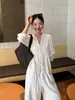 Han Xun Blusa Babydoll Solta de Linho com Bordado Pesado Franzido Estilo Lazer do Sul da França para Mulheres Top Outono Antecipado 2026 27209
