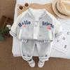 Traje de Moda para Niños Primavera y Otoño 2025 Chaquetas para Niños Uniformes de Béisbol para Niñas Ropa Nueva para Niños Conjunto de Tres Piezas para Bebé