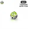F136 Titanio Curvado Fondo Plano Bisel de Tres Garras Zircón 5A 3/4/5mm Stud para Labio Stud para Hélice de Oreja Joyería Accesorio Cabeza