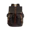 Mochila de Cuero Retro Crazy Horse Transfronteriza Mochila de Lona con Cera de Aceite de Gran Capacidad Bolsa Impermeable para Viaje y Computadora