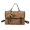 Mochila Estilo Preppy Retrô 2025 Nova Moda Estudante Feminina Roupas de Aula Estilo Coreano Diagonal Elegante Bolsa Pequena