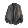 Suéter cárdigan de color sólido americano con botones estilo perezoso para hombre 2026 Nueva marca de moda holgado casual versátil tejido exterior