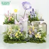 HY-DW5 Macetas florales artificiales, plantas verdes reales para decoración interior y exterior, restaurante, populares en redes sociales
