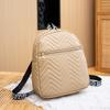 Mochila de gran capacidad 2023 moderna ins estilo coreano versátil correa para el hombro con letras fresca simple patrón V rombos mochila