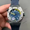 Aps Factory 15710 Royal Oak Pulseira de Borracha Masculino Totalmente Automático Mecânico Pulseira de Aço Cerâmica Offshore 15400Ap
