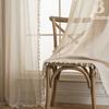 Cortinas Transfronterizas, Cortinas de Puerta Estilo Americano, Productos Terminados para Ventana Saliente de Sala de Estar y Dormitorio, Color Sólido Hueco Transmitente de Luz Retro, Productos Terminados de Fábrica al por Mayor