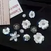 Charms para sapato Croc DIY corrente de pulseira de flor de pérola tridimensional flor de sapato estilo balé removível acessório de sapato decoração