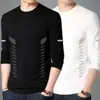 Camiseta de manga larga nueva para hombre de primavera y otoño 2026, simple y casual, top básico versátil