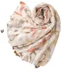 Lenço Estampado Paisley Vintage em Creme Damasco Flor de Castanha Lenço de Seda, Xale para Ar Condicionado para Todas as Estações, Véu Protetor Solar de Viagem