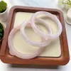 Transmisión en Vivo Venta Caliente Fuente de Fábrica Venta al por Mayor Cristal Rosa Natural Piedra de Hibisco Pulsera Redonda para Mujer Simple y Elegante Venta al por Mayor