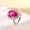 2024 nuevo Huabibao chapado en cobre y oro simulación cristal azul afilado corindón rojo traje simple piedra principal femenina 8*12