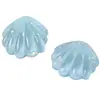 Serie Oceáno de Verano Parche de Resina Azul Semitransparente con Lentejuelas y Brillo Forma de Abanico Accesorios para Flores de Zapato DIY Joyería Venta al por Mayor