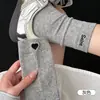 Calcetines de Punto con Bordado de Corazón Estilo Coreano para Mujer, Calcetines de Algodón Transpirables Absorbentes del Sudor, Elásticos, de Caña Media con Letras en el Talón, Estilo Popular Calcetines Holgados