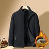 Suéter polar de cuello alto para otoño e invierno, abrigo cárdigan polar grueso con forro polar personalizado para hombre, ropa de trabajo cálida
