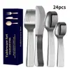 Nuevo Elegante Set de Cubiertos de Acero Inoxidable 2026, Set de 24 Piezas para Hogar y Hotel, Set Occidental de Cuchillo para Steak, Tenedor y Cuchara