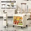 Caja de Almacenamiento Plegable Portátil Carrito de Compras con Barra de Tiro, Caja de Almacenamiento de Gran Capacidad para Transportar Mercancías y Recoger Paquetes