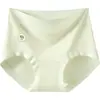 Calcinha Antibacteriana de Seda para Mulheres, Entrepernas Estendido, Novo Estilo, Cintura Média-Alta, Sem Costura, Respirável, Roupa Íntima de Algodão Puro