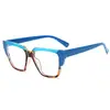 Nuevas gafas TR90 anti-luz azul para mujer, color caja, lente plana, tendencia transfronteriza, combinación de colores, gafas para miopía