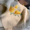 Bufanda Nueva Bordada 100% Lana Pura Estilo Chino Chal Cálido de Alta Gama para Mujer Otoño e Invierno Bufanda de Lana para Madre