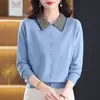 Nueva Moda Fashionable Camiseta Básica Primavera y Otoño 2026, Top de Primavera con Elegante Cuello Revuelto Nuevo Estilo Chino, Top Versátil que Reduce la Edad para Personas de Mediana Edad