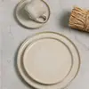 Proceso de Serigrafía Textura Exquisito Juego de Vajilla de Cerámica Tazones Domésticos, Platos, Tazas Combinación Vajilla para Restaurante Hotel