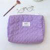 Bolsa de Cosméticos Acolchada Color Caramelo Bolso de Mano de Alto Valor para Mujer Bolsa de Almacenamiento de Artículos de Tocador de Gran Capacidad Bolsillo Interior
