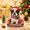 Llavero de Pintura de Diamantes DIY Navideño, Colgante de Animales Lindos con Arte de Diamantes, Decoración Hecha a Mano con Pedrería, Regalo Navideño Transfronterizo