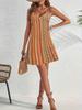 Amazon Ventas Calientes Transfronterizas Vestido Casual de Verano Europeo y Americano con Cuello en V Sin Mangas Estampado de Tirantes