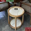 Mesa de Café Mahjong de Gama Alta con Forma de Abanico para Hotel Madera Maciza Placa de Roca Pequeño Estante de Almacenamiento Sala de Ajedrez y Cartas Estante para Agua de Té Especial para Casa de Té Antiescaldado