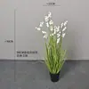Decoración de Caña Artificial y Hierba de Cola de Perro Planta Verde Arreglo para Interiores del Hogar Césped Floral Paisajismo Césped de Cebolla Artificial Lirio de los Valles