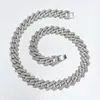 Collar Cubano de Cadena Cruzada de Diamantes Hip Hop para Hombre, Parche de Corazón, Cadena Cubana, Joyería, Collar de Moda