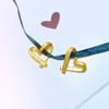 Colgante de corazón chapado en oro y arena de Vietnam, collar de corazón chapado en oro y latón, ideal para San Valentín o para novias.