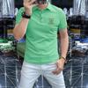 Camiseta de Manga Corta para Hombre de Verano Camisa Polo Moderna Casual Transpirable Ajustada Camiseta Lar Guapo Cuello Ins Top