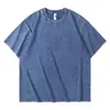 Camiseta de Trabajo de Algodón Puro Vintage Lavado 230g Personalizada Estilo Americano Marca de Moda Uniforme de Clase DIY Logo Impreso Bordado Manga Corta