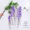 Flor de Glicínia de Galhos Longos Simulada de Alta Qualidade Decoração de Sala de Estar Interna Enfeites Pendentes Flor Artificial Pendurada no Teto Arco de Casamento