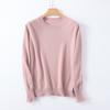 Suéter de Cachemira de Invierno para Mujer con Cuello Redondo y Borde Enrollado, Jersey Estilo Coreano, Top Básico de Punto Fino para Otoño e Invierno, Cachemira Completa