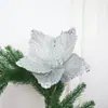 Novo estilo flanela simulação flor de Natal decoração para casa adereços de casamento flor de flanela com pó dourado adereços de flores de simulação para fotos