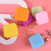 Monedero Cuadrado de Silicona Descompresión por Presión Pellizcar Matar Ratones Bolsa Pionera Bolsa Creativa para Guardar Auriculares Llavero de Color Sólido