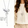 Cadena para Suéter de Collar Largo Geométrico, Accesorio de Lujo de Alta Gama, Versátil y de Moda, Colgante de Perla para Otoño e Invierno