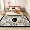 Tapete de Cabeceira Estilo Meio do Século Francês para Quarto Principal, Tapete Oval Vintage Luxuoso e de Alto Padrão para Closet