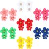 Brincos novos de moda criativa de venda rápida transfronteiriça, brincos personalizados de flores de camada dupla multicoloridos e modernos, brincos simples e doces