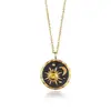 Joyería de AliExpress wish 2022, retro Plata Sol Luna moda collar de circón para mujer transfronterizo