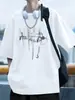 Nueva camiseta de algodón puro de manga corta para hombre, nueva tendencia de verano marca ins cuello redondo holgada casual manga corta camiseta ropa de hombre