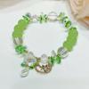 Pulsera con colgante de estrella fresca y pequeña de primavera para mujer, diseño de nicho, piedra natural, cristal blanco, flores, borla, cuerda de mano