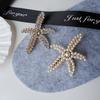 Novo estilo coreano Presilha de cabelo de estrela-do-mar com pérolas e diamantes completos Acessórios de cabelo femininos da moda Clipes para franja Presilha de cabelo de fada Mori Presilha de penteado