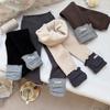 Leggings gruesos con forro polar para niñas, otoño e invierno, nuevo estilo coreano, estilo occidental, pantalones apilados para niñas, pantalones largos sin huesos