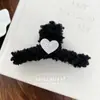 Pinza de Pelo de Felpa con Letra para Otoño e Invierno, Pasador Dulce con Cara Sonriente, Pinza de Tiburón para Peinado Recogido en la Parte Trasera de la Cabeza, Adecuado para Cabello Grueso, Accesorio para el Cabello para Mujeres